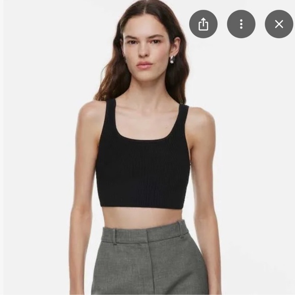 Babaton Tops - Aritzia Babaton Sculpt Knit Squareneck Cropped Tank Top • size small